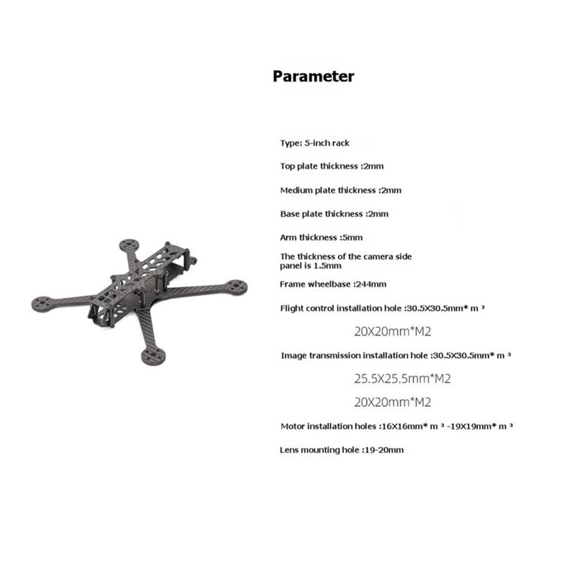 AA84 HGLRC Carbon Fiber MY5 5  - Drone Kit Racing recension och pris